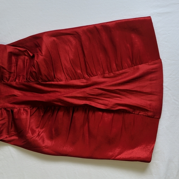 NWT Calvin Klein red strappy mini dress with ruching women's US 4 - Picture 3 of 12